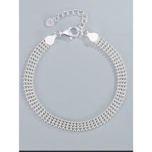 The 4 row silver beaded bracelet stamped 925